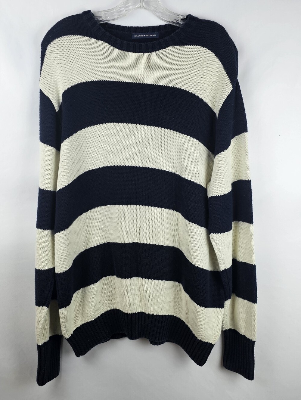 Brandy Melville John Galt Brianna Striped Crewneck Sweater Lg Nautical Coastal
